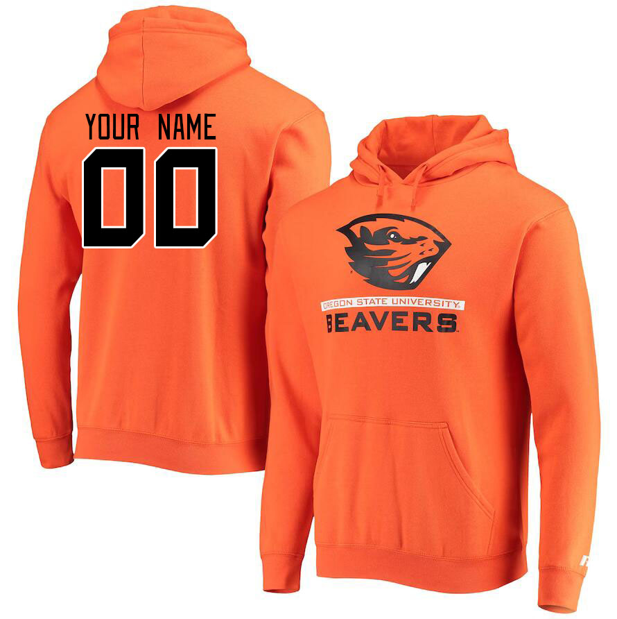 Custom Oregon State Beavers Name And Number College Hoodie-Orange